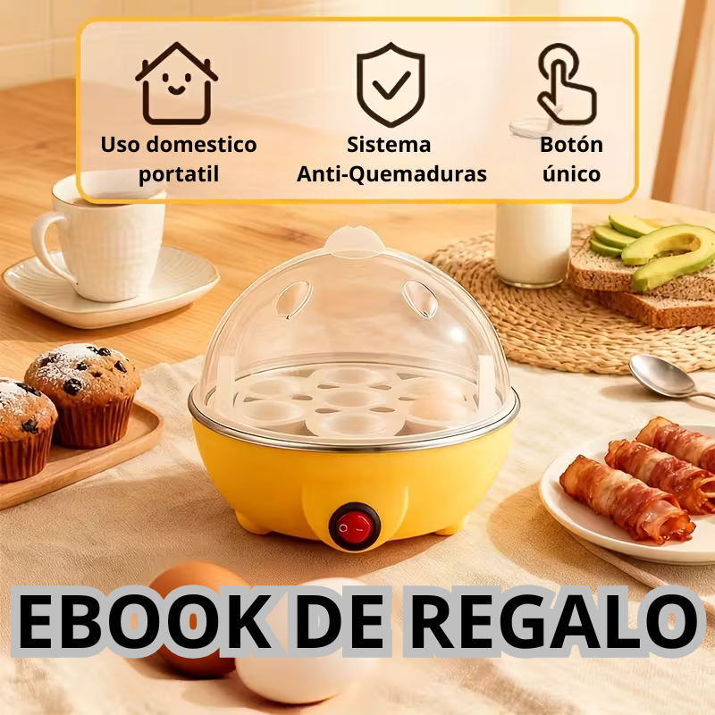 Cocedor Huevos Express (PORTABLE) + Ebook Regalo 40 RECETAS
