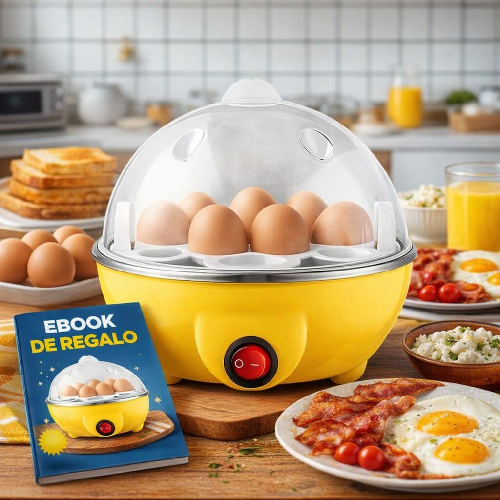 Cocedor De Huevos Express (PORTABLE) + Ebook Regalo 40 RECETAS